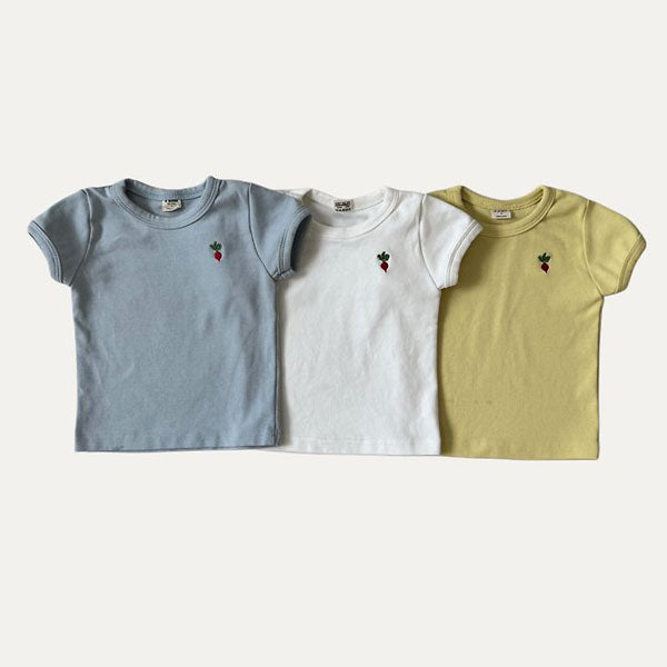 B Radish Tee Korean infant t-shirt in yellow made in Korea