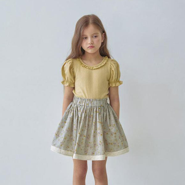 Blossom Tee Korean toddler t-shirt in ivory made in Korea