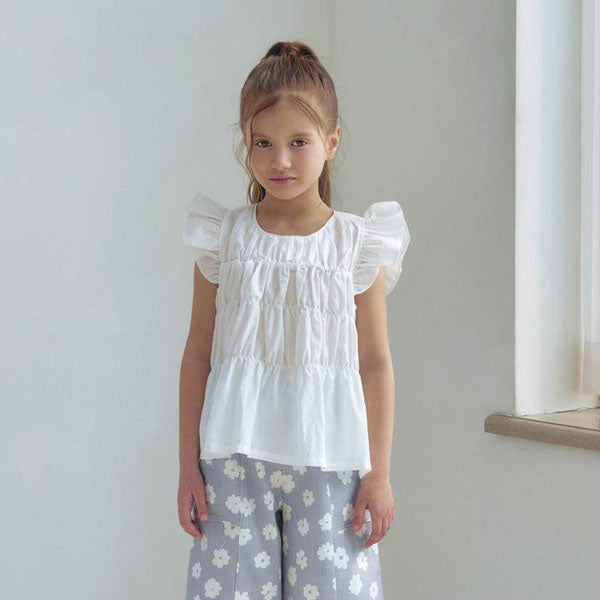 Darling Blouse Korean toddler blouse in ivory made in Korea