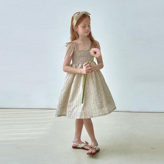 Foret Dress Korean toddler dress in beige made in Korea
