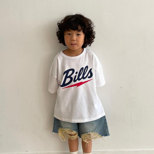 Bills Boxy Tee Korean toddler t-shirt in white made in Korea