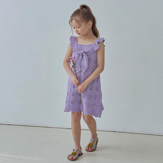 Solea Knit Dress Korean toddler dress in salmon made in Korea