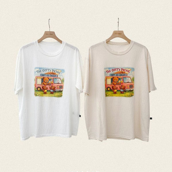Haute Picnic T-Shirt Mom Korean kids t-shirt in ivory made in Korea
