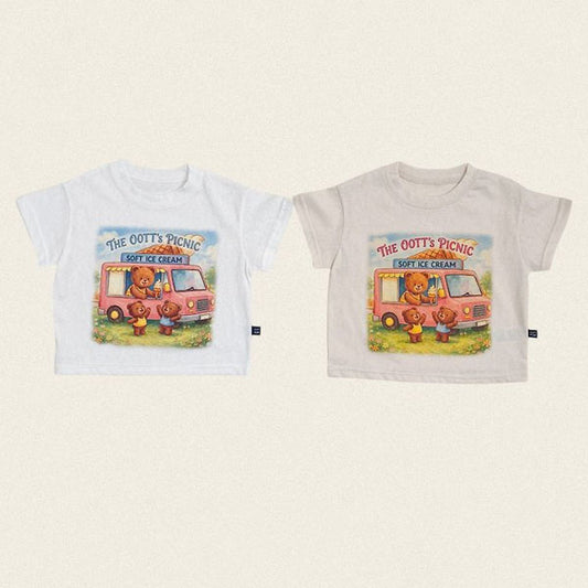 Haute Picnic T-Shirt Korean toddler t-shirt in ivory made in Korea