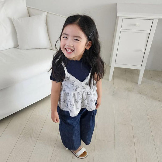 Ribbon Bustier Korean toddler tops in ribbon made in Korea
