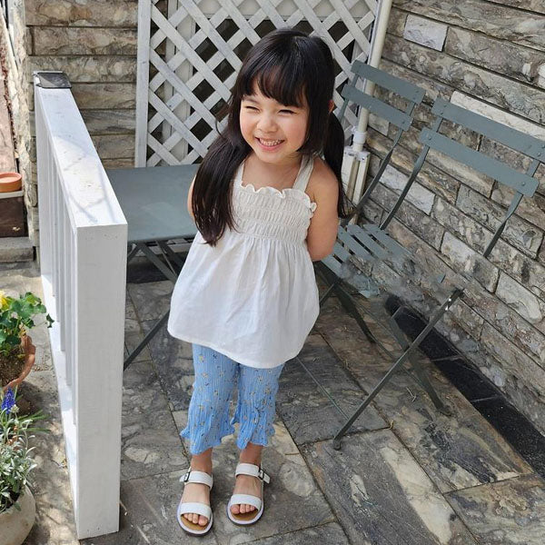 Heidi Bustier Korean toddler tops in ivory made in Korea