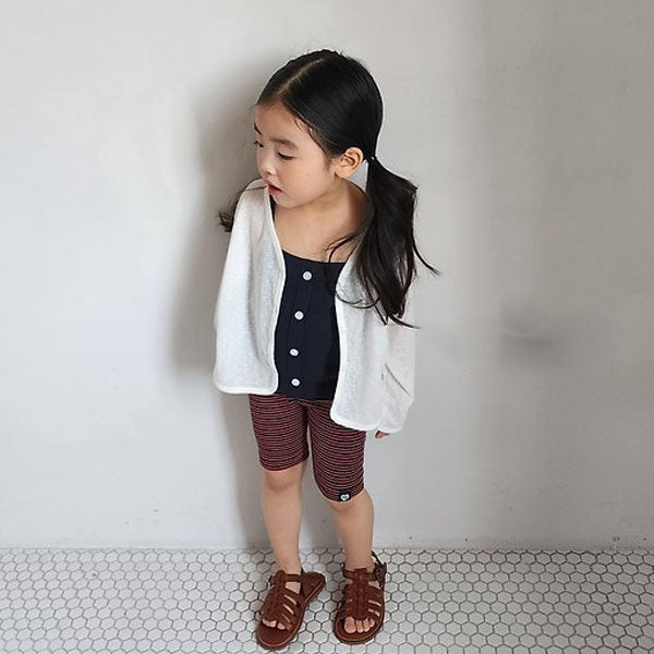 Slub Cardigan Korean toddler sweater in ivory made in Korea