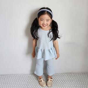 Pleated Bootcut Pants Set