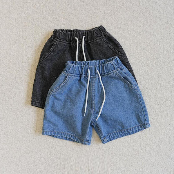 Summer String Denim Pants Korean toddler pants in dark denim made in Korea
