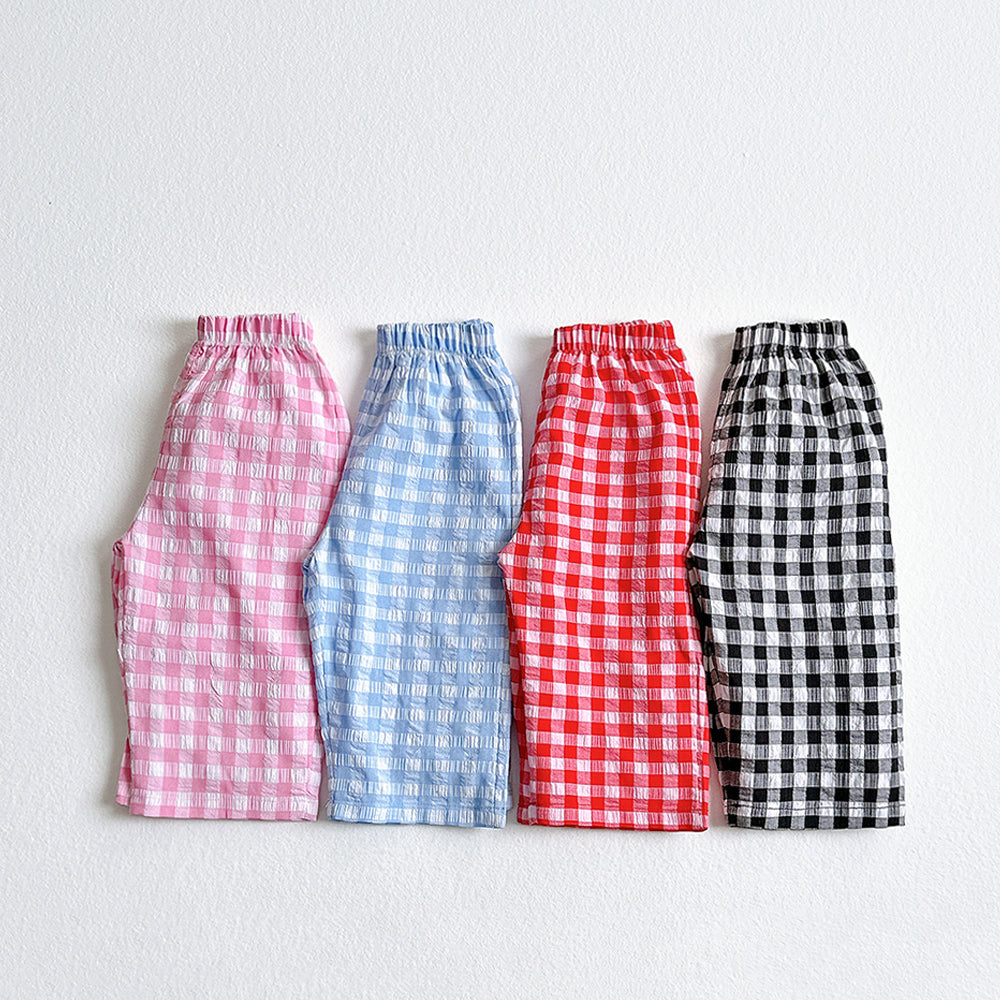 Check Pants Korean toddler pants in sky blue made in Korea