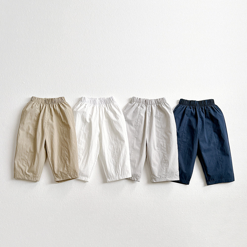 Ankle-Length Cool Cotton Pants Korean toddler pants in ivory made in Korea