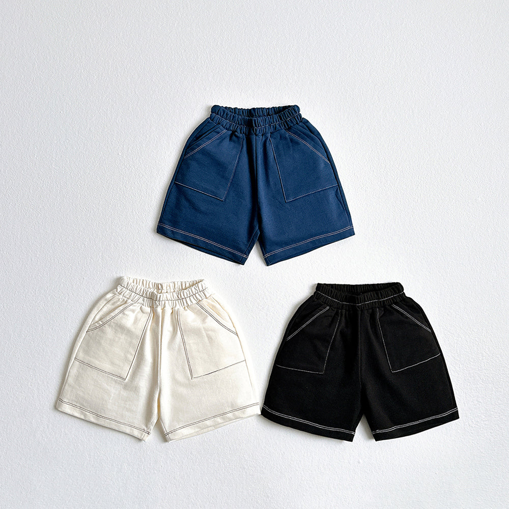 Sweat Stitch Shorts Korean toddler shorts in cream made in Korea