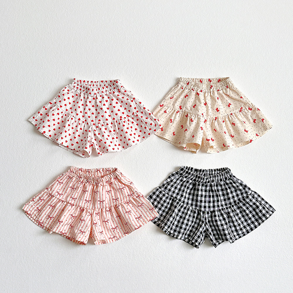 Flare Skort Korean toddler skort in check made in Korea