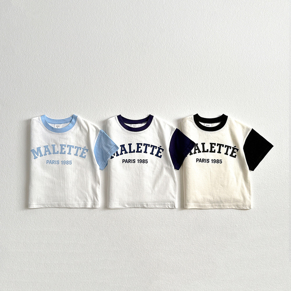 Marie Binding Short Sleeve Tee Korean toddler t-shirt in black made in Korea