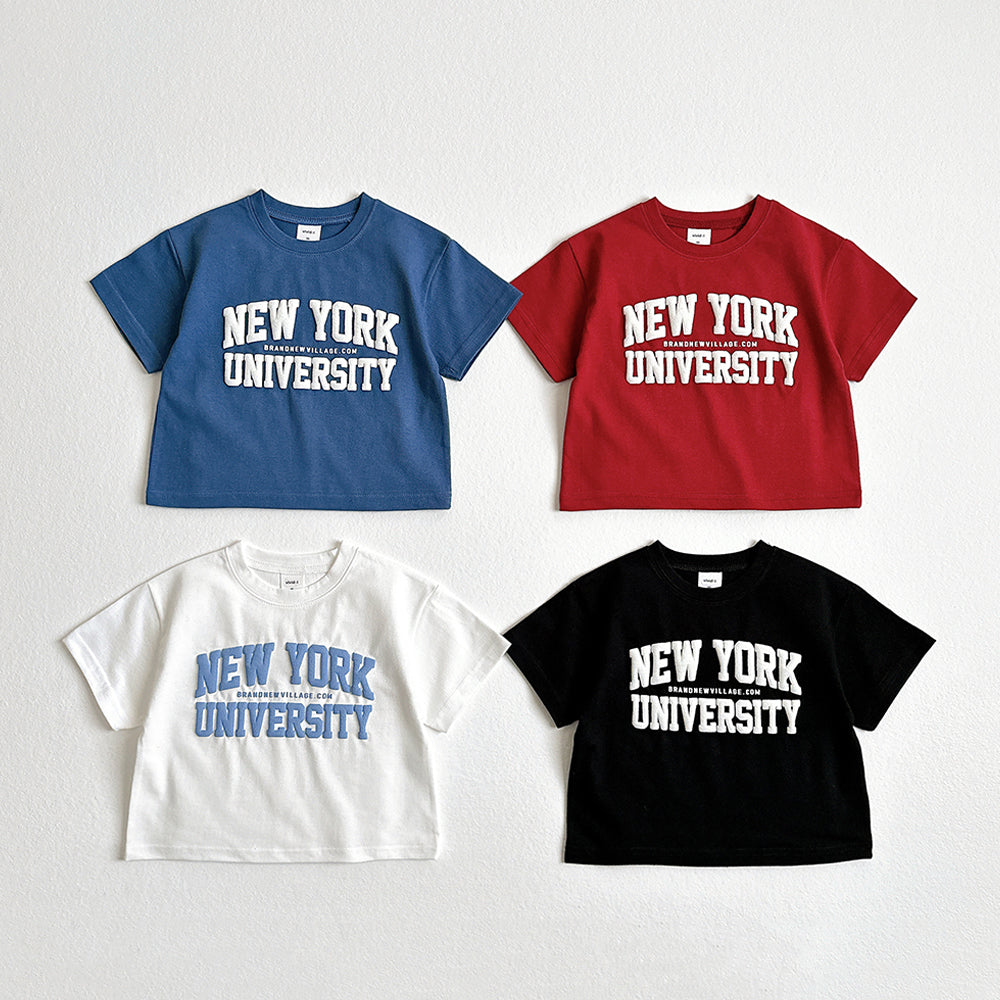 New York 3D Short Sleeve Tee Korean toddler t-shirt in ivory made in Korea