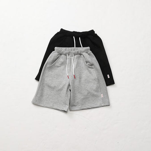 Side Rib Bermuda Pants Korean toddler pants in ash gray made in Korea