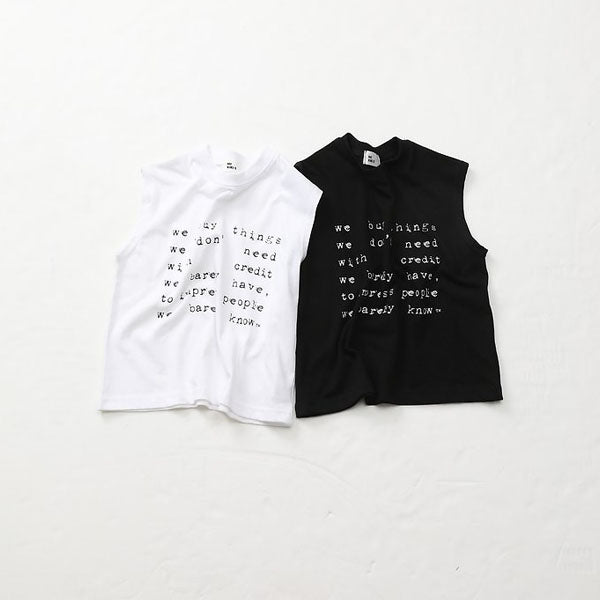 Oversized Tank Top Tee Korean toddler t-shirt in white made in Korea