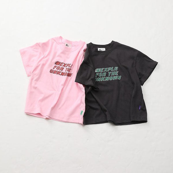 Ex Short Sleeve Tee Korean toddler t-shirt in dark gray made in Korea