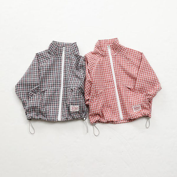 Granola Check Jacket Korean toddler jacket in red made in Korea