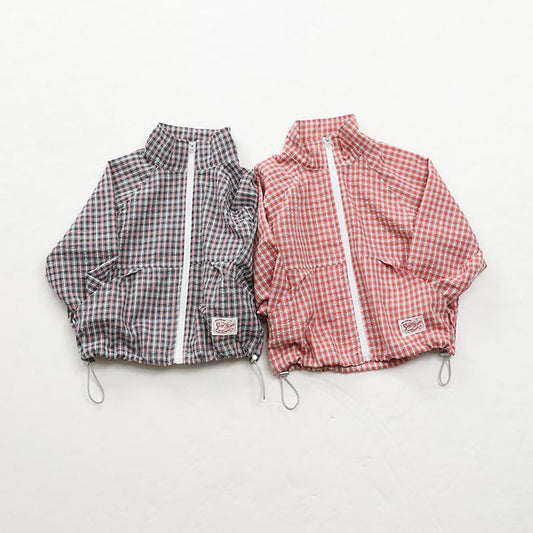 Granola Check Jacket Korean toddler jacket in red made in Korea