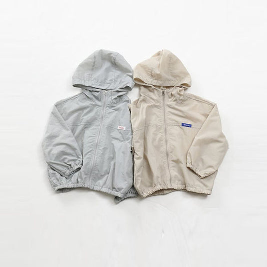 Hooded Wind Jacket Korean toddler jacket in beige made in Korea
