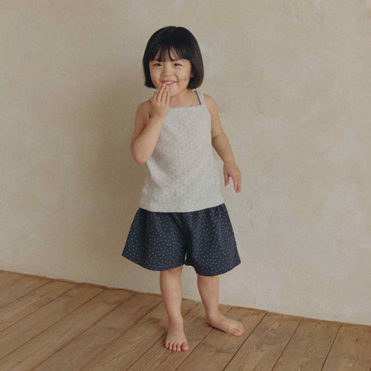Vanilla Binding Tank Top Korean toddler tank top in ivory made in Korea