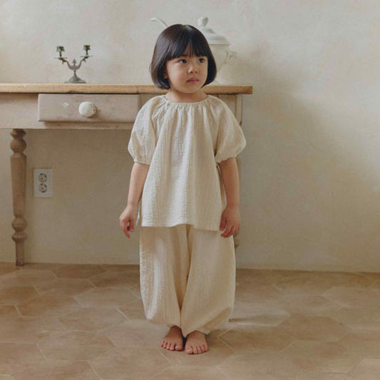 Popo Pants Korean toddler pants in cream made in Korea
