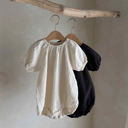 Popo Romper Korean infant romper in cream made in Korea