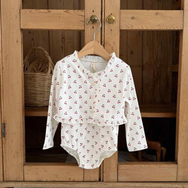 Cherry Swimsuit Korean toddler swimsuit in cherry made in Korea