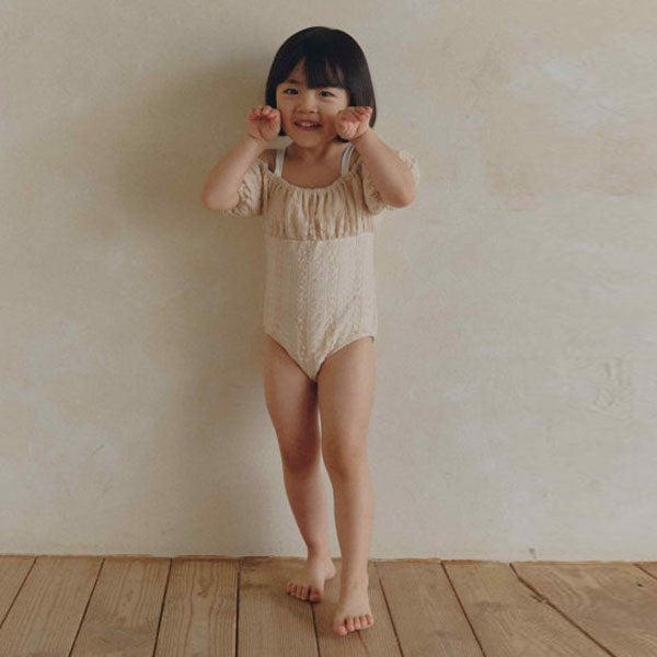 Lace Swimsuit Korean toddler swimsuit in pink made in Korea