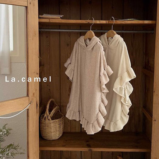 Ruffle Terry Hoodie Korean toddler sweater in natural made in Korea
