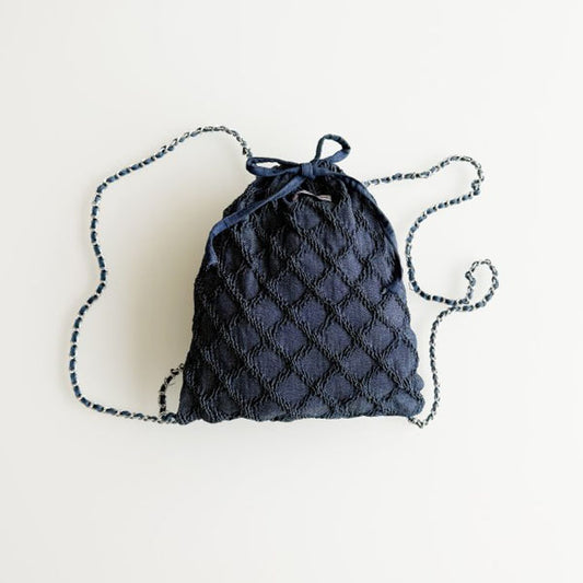 Coco Denim Backpack Korean toddler accessory in deep blue made in Korea