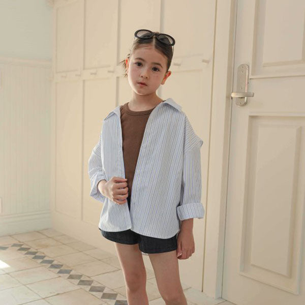 Double Jumper Shirt Korean toddler shirt in blue made in Korea