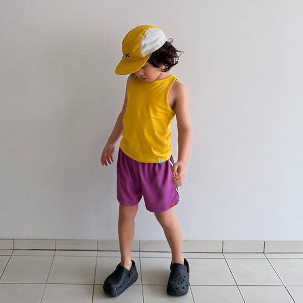 Running Cap Korean toddler accessory in mustard made in Korea