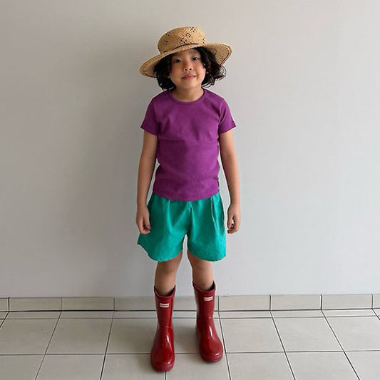 Seaweed Flakes Tee Korean toddler t-shirt in aqua made in Korea