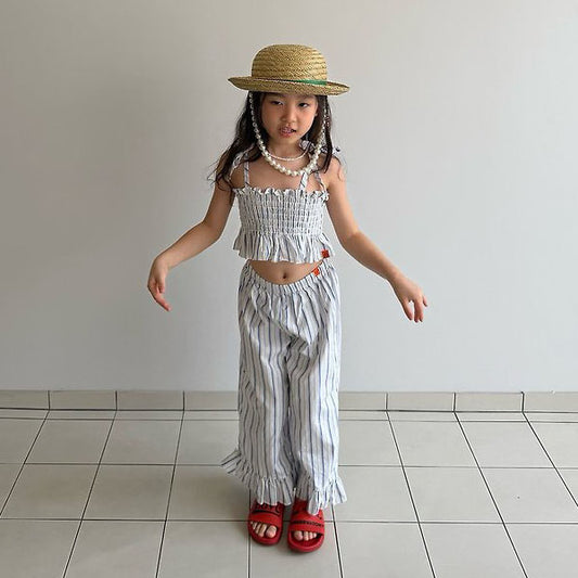 Misha Cropped Top Korean toddler tops in beige made in Korea