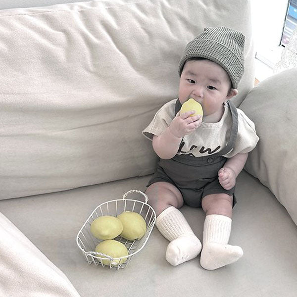 Bebe Slow Tee Korean infant t-shirt in beige made in Korea