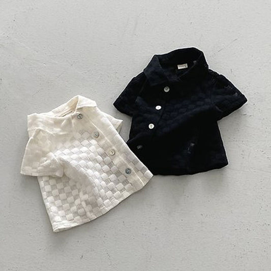 Bebe Square Shirt Korean infant shirt in ivory made in Korea