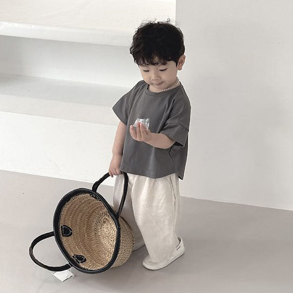 River Pants Korean toddler pants in cream made in Korea
