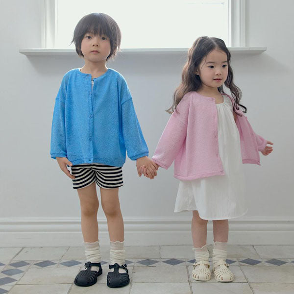 Cool Knit Cardigan Korean toddler sweater in off white made in Korea