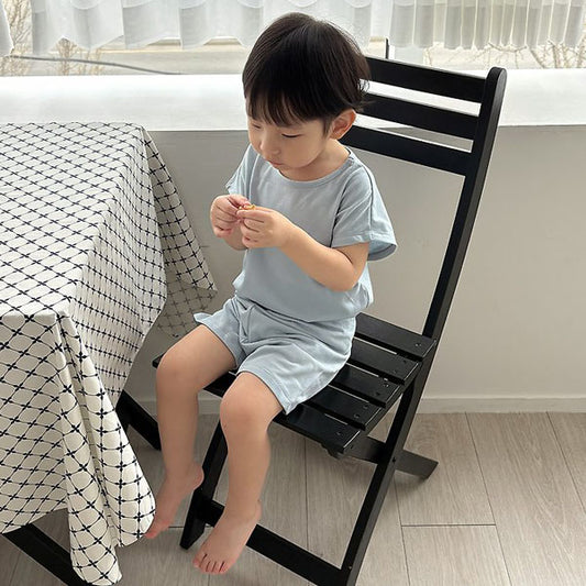 Ice Cooling Loungewear Korean infant loungewear in blue made in Korea