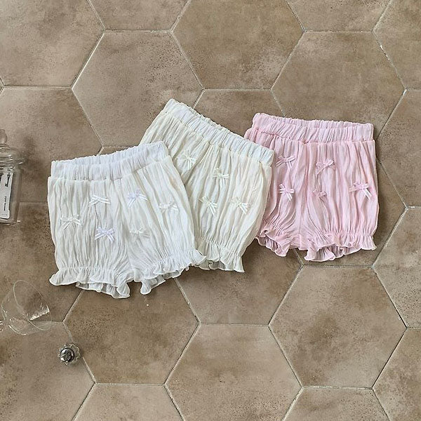 Ribbon Bloomers Korean infant bloomer in white made in Korea