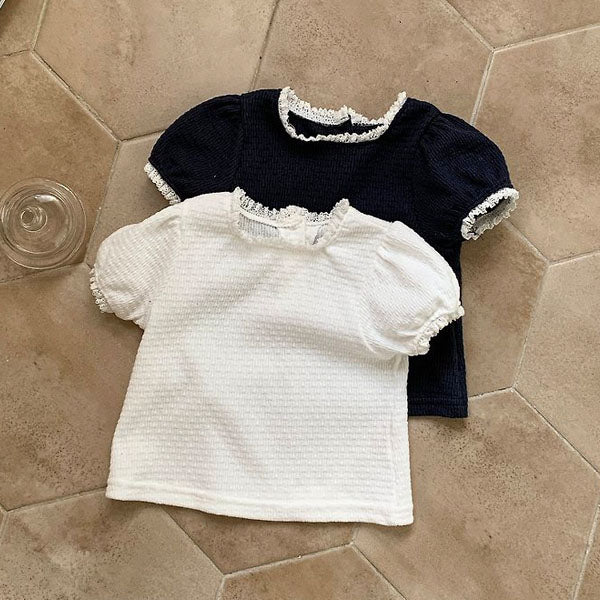 Sour Square Tee Korean infant t-shirt in white made in Korea