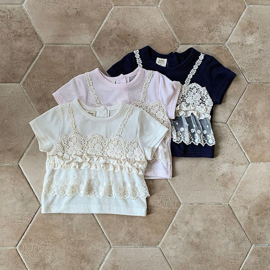 Vanilla Tee Korean infant t-shirt in cream made in Korea