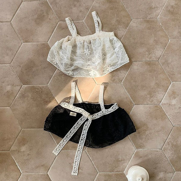 Lucy Layered Top Korean infant tops in cream made in Korea