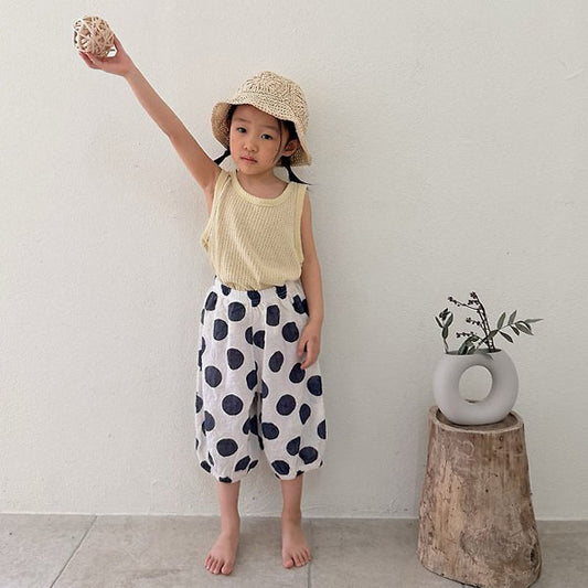 Bubble Polka Dot Pants Korean toddler pants in brown made in Korea