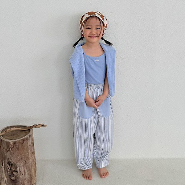 Mono Stripe Pants Korean toddler pants in beige made in Korea
