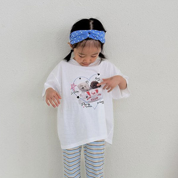 Love Puppy Tee Korean toddler t-shirt in ivory made in Korea