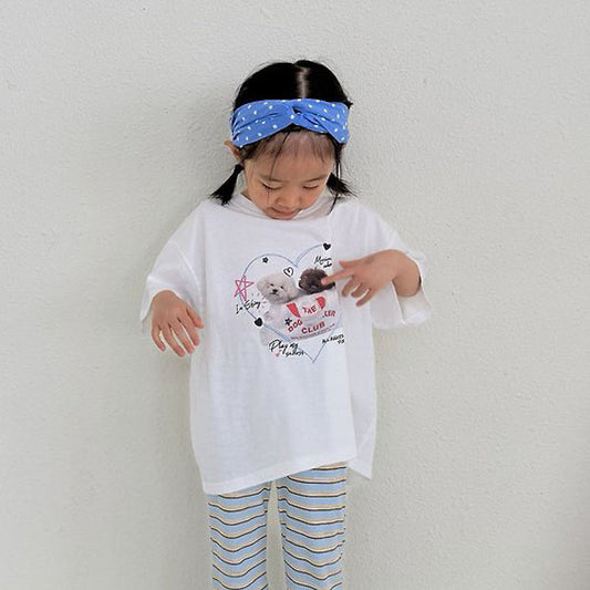 Love Puppy Tee Korean toddler t-shirt in ivory made in Korea