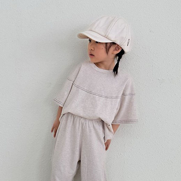Stitch T-Shirt Korean toddler t-shirt in oatmeal made in Korea